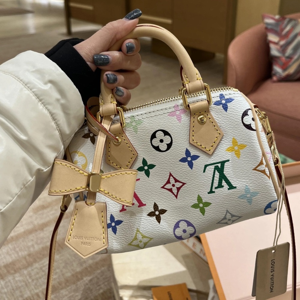 Louis Vuitton Murakami Multicolor Nano Speedy Bag Charm Bow